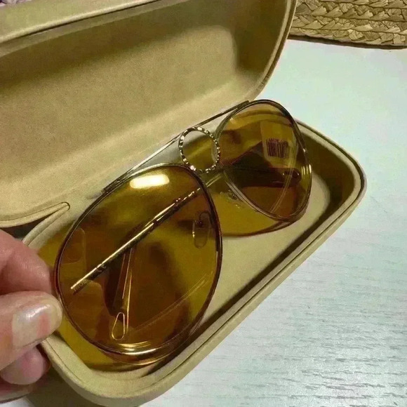 NWT CHLOE Womens CE144S 051 Yellow Copper Aviator Circle Sunglasses - Oversized. - Picture 7 of 9